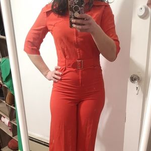 COPY - Vintage 70's Orange Jumpsuit Size Small